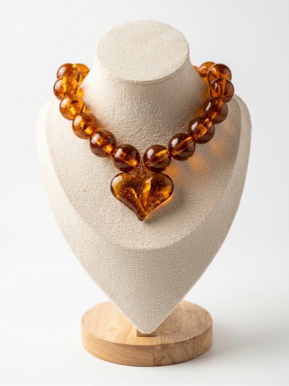The Honey Heart Lucite Necklace